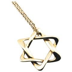 Tiffany & Co. Elsa Peretti 18K Yellow Gold 22 mm Star of David Pendant Necklace