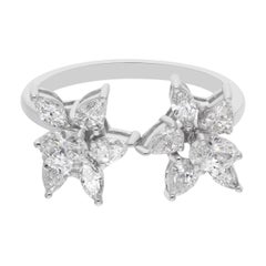 Natural 1.06 Carat SI Clarity HI Color Diamond Ring 14 Karat White Gold Jewelry