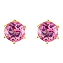 Orecchini con zaffiro rosa di Ceylon da 1,10 carati Oro - Platino