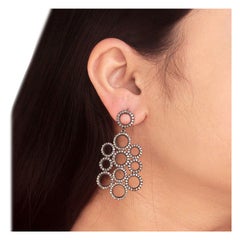 Pendientes de Diamantes Naturales Plata de Ley 925 Preciosos Pendientes de Par de Gota para Novia