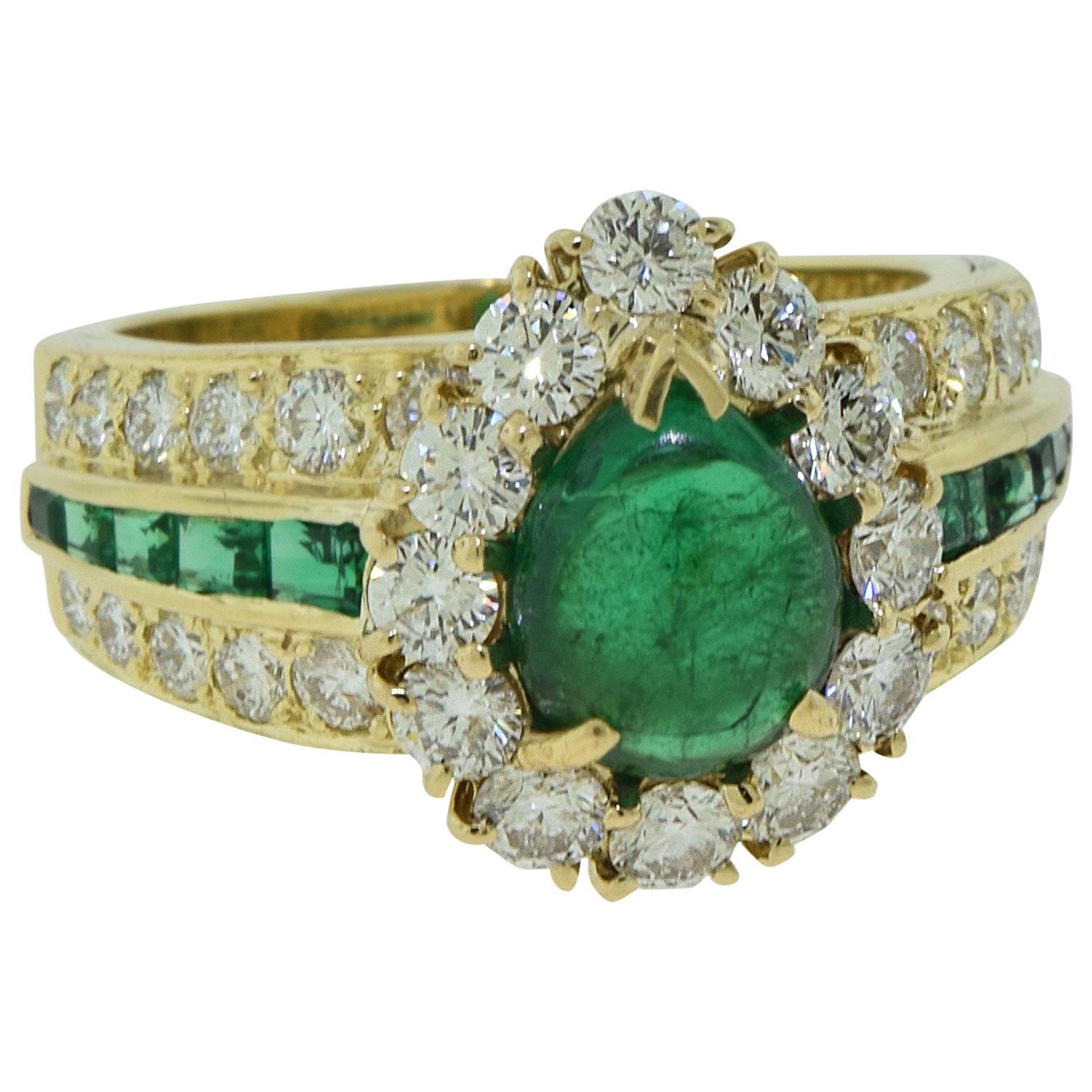 Van Cleef & Arpels Vintage Emerald and Diamond Ring For Sale