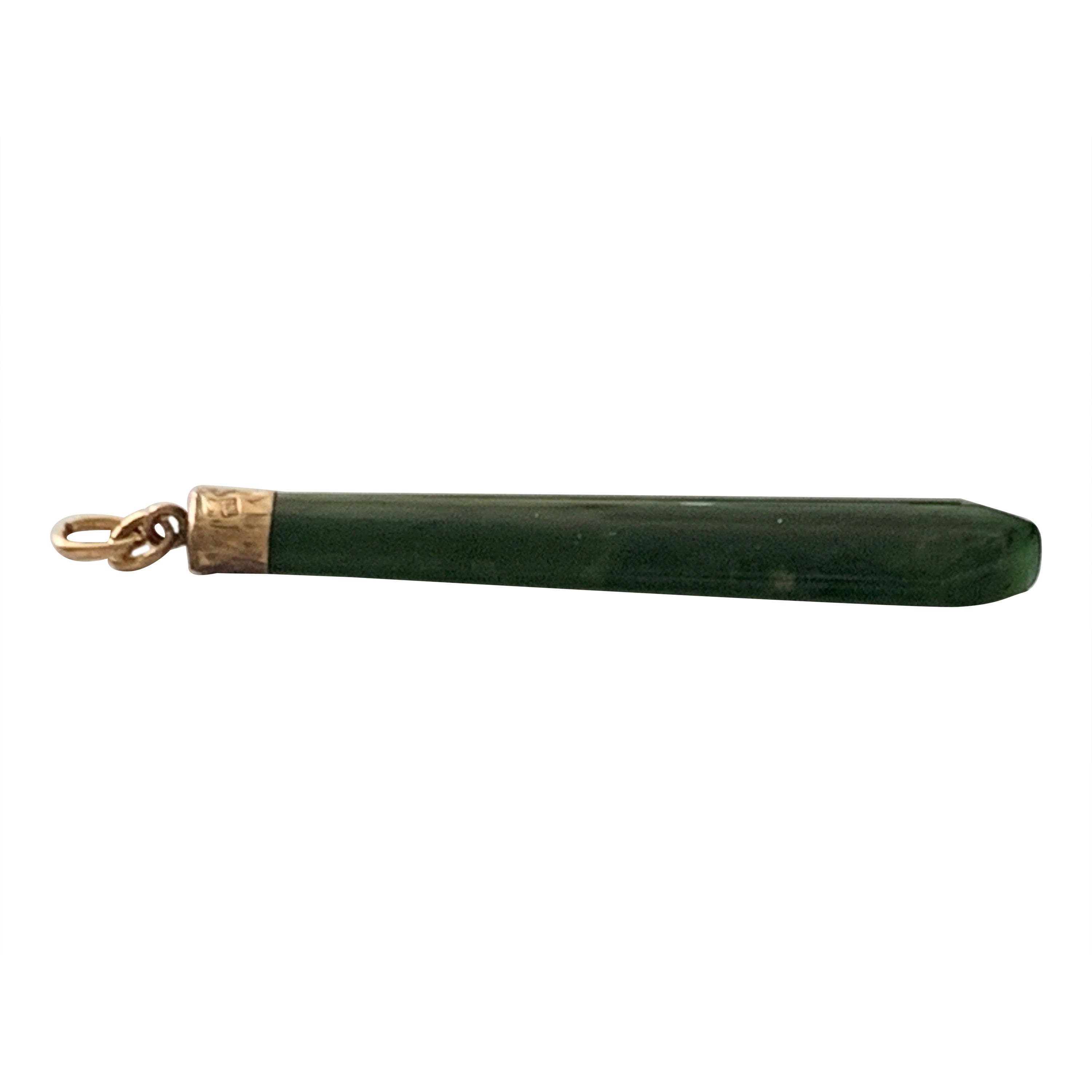 Edwardian 9ct Gold Mounted Jade Pendant