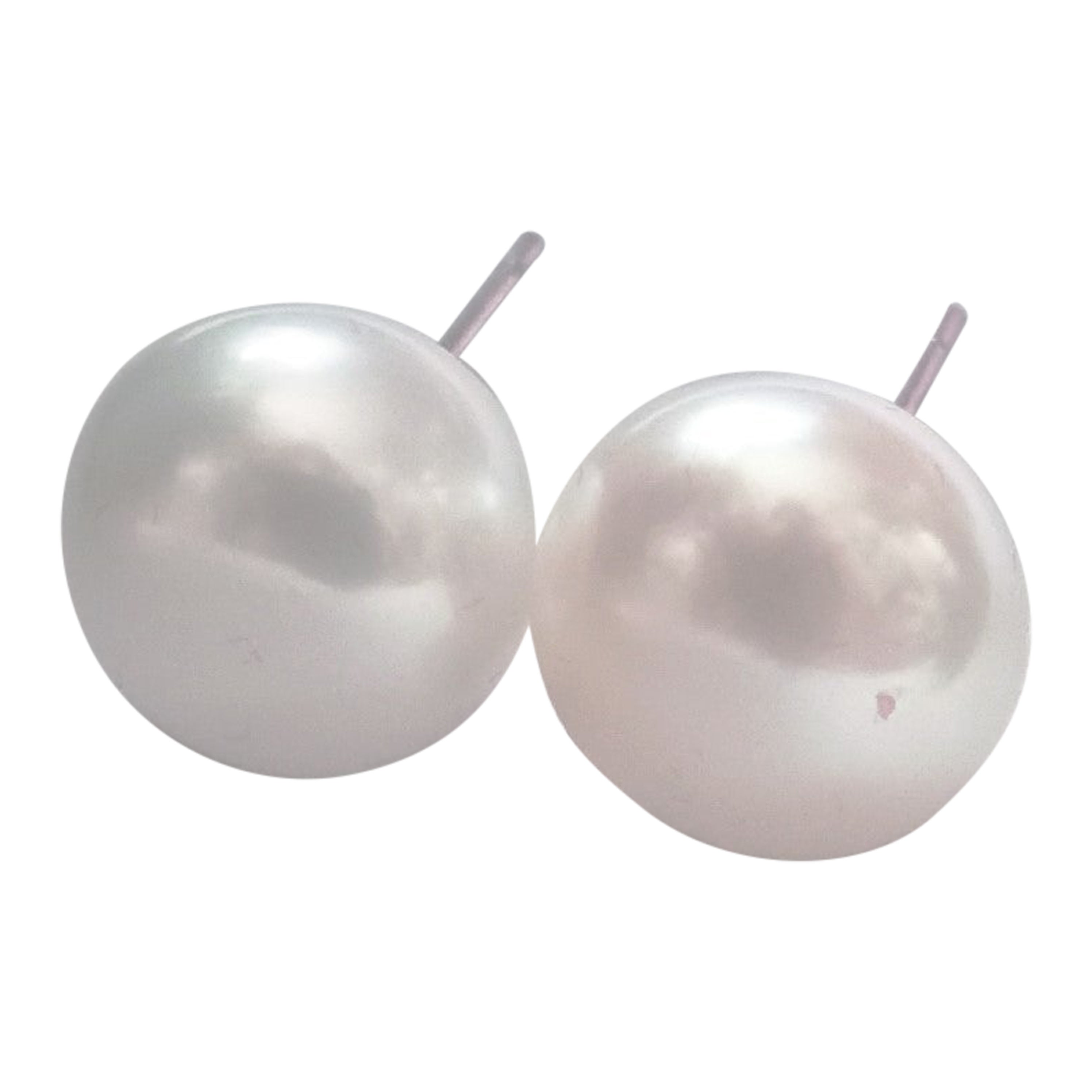 White Freshwater Pearl Stud Earrings on Sterling Silver by nlanlaVictory