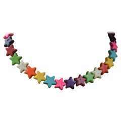 Multicoloured Star Howlite Beaded Choker Necklace