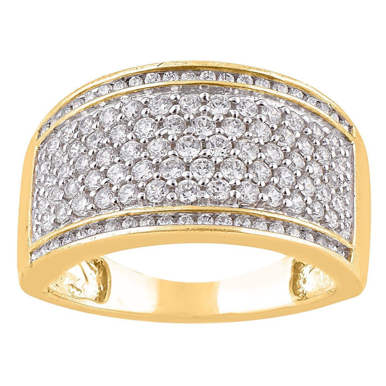 TJD Alianza de Diamante Redondo Natural de 1,0 Quilates en Oro Amarillo de 14 Kilates