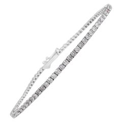 NO RESERVE!  -  1.50Ct E-G Diamond Tennis 14K White Gold Bracelet