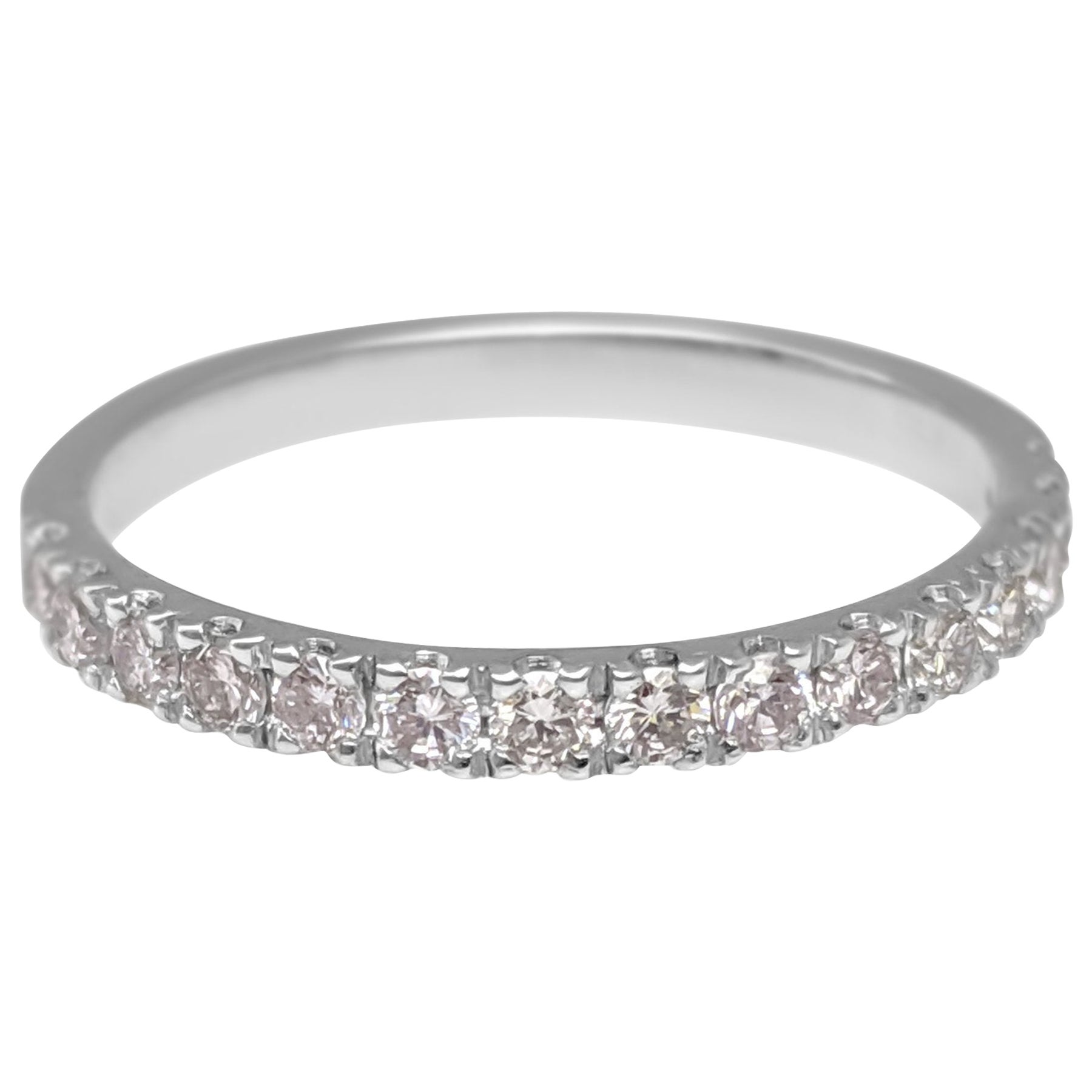 KEINE RESERVE!  -  0,45 Karat rosa Diamanten - 14K Weißgold - Ring
