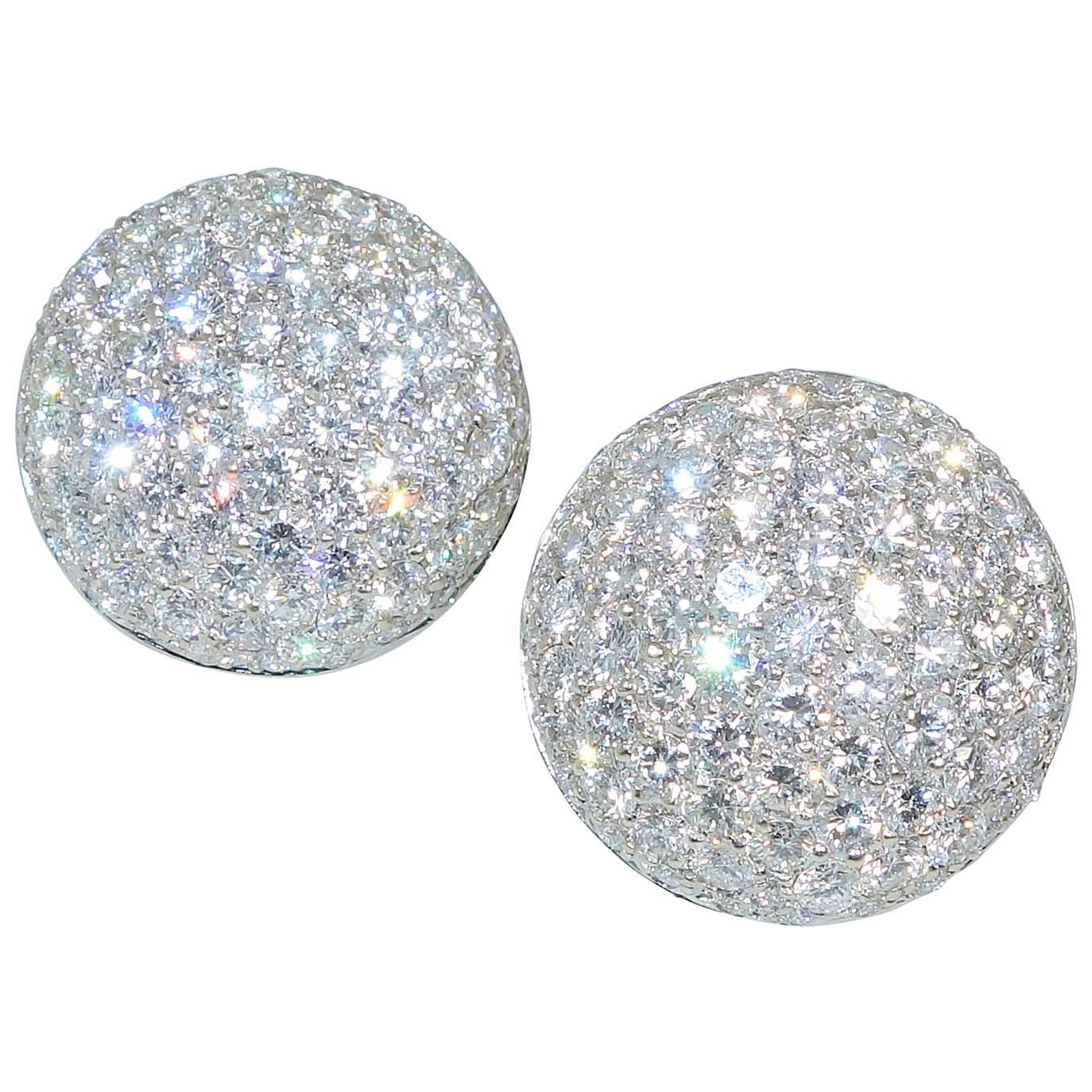 Fine diamond Pave Gold earrings