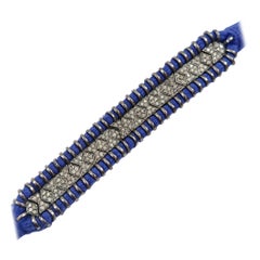 Natural Pave Diamond Thread Macrame Bracelets 925 Sterling Silver Antique Gift.
