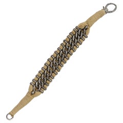 Pave Diamond Bracelet Antique Jewelry 925 Sterling Silver Thread Macrame Work.