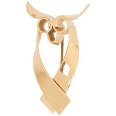 1950s Tiffany & Co. Gold Owl Brooch 3