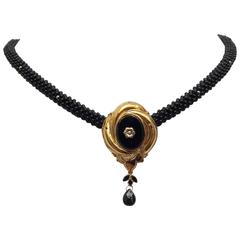 Marina J. One-of-a-Kind Woven Black Onyx 3D Rope Bead Necklace