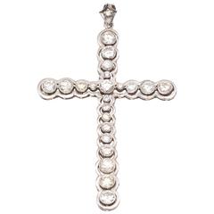1980s Ornate Diamonds Gold Cross 10