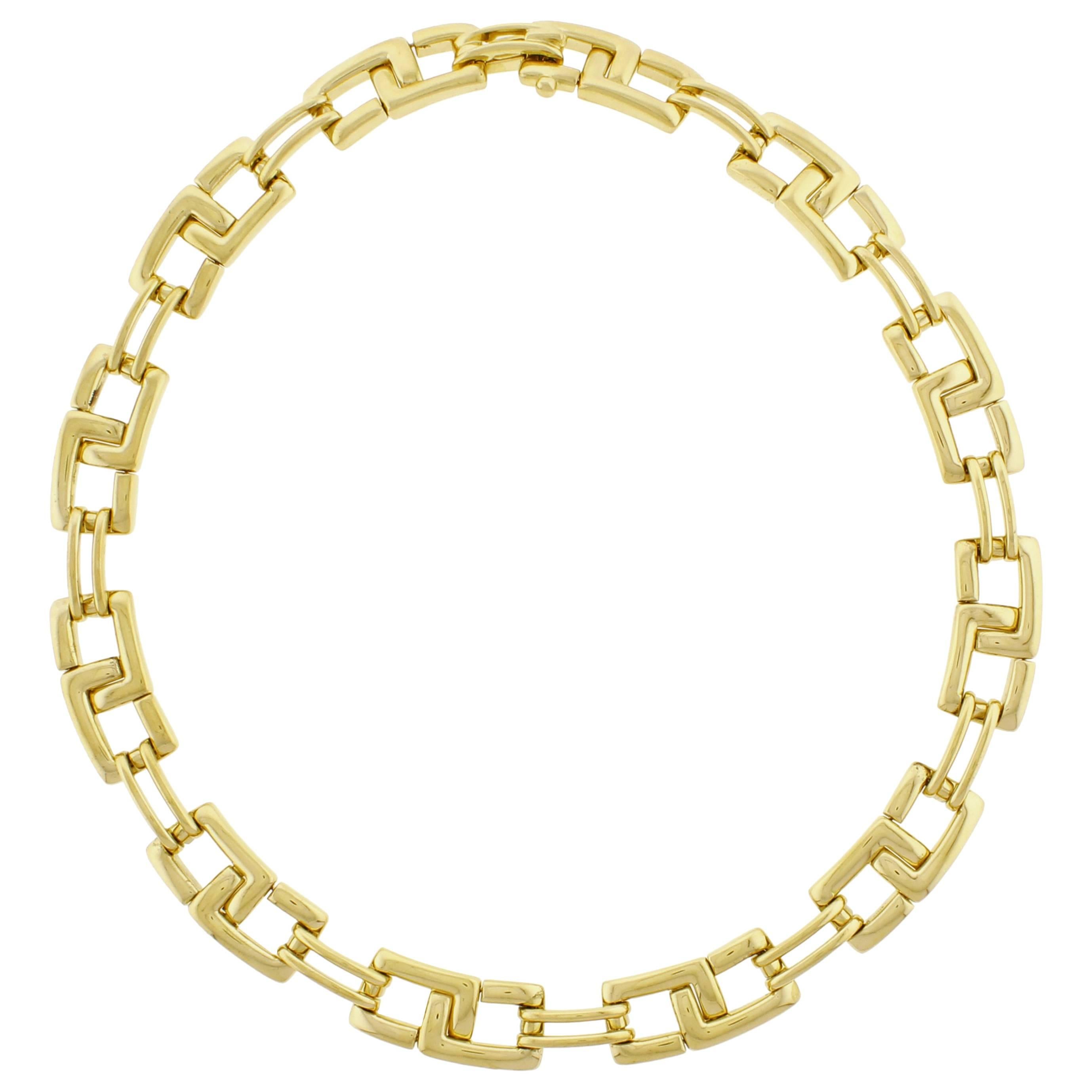 Tiffany & Co. Gold Geometric Link Necklace