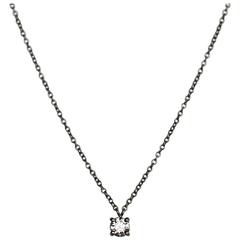 Tiffany & Co. .25 Carat Round Brilliant Diamond Platinum Necklace 