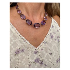 Viktorianische 9K Amethyst Riviere Halskette