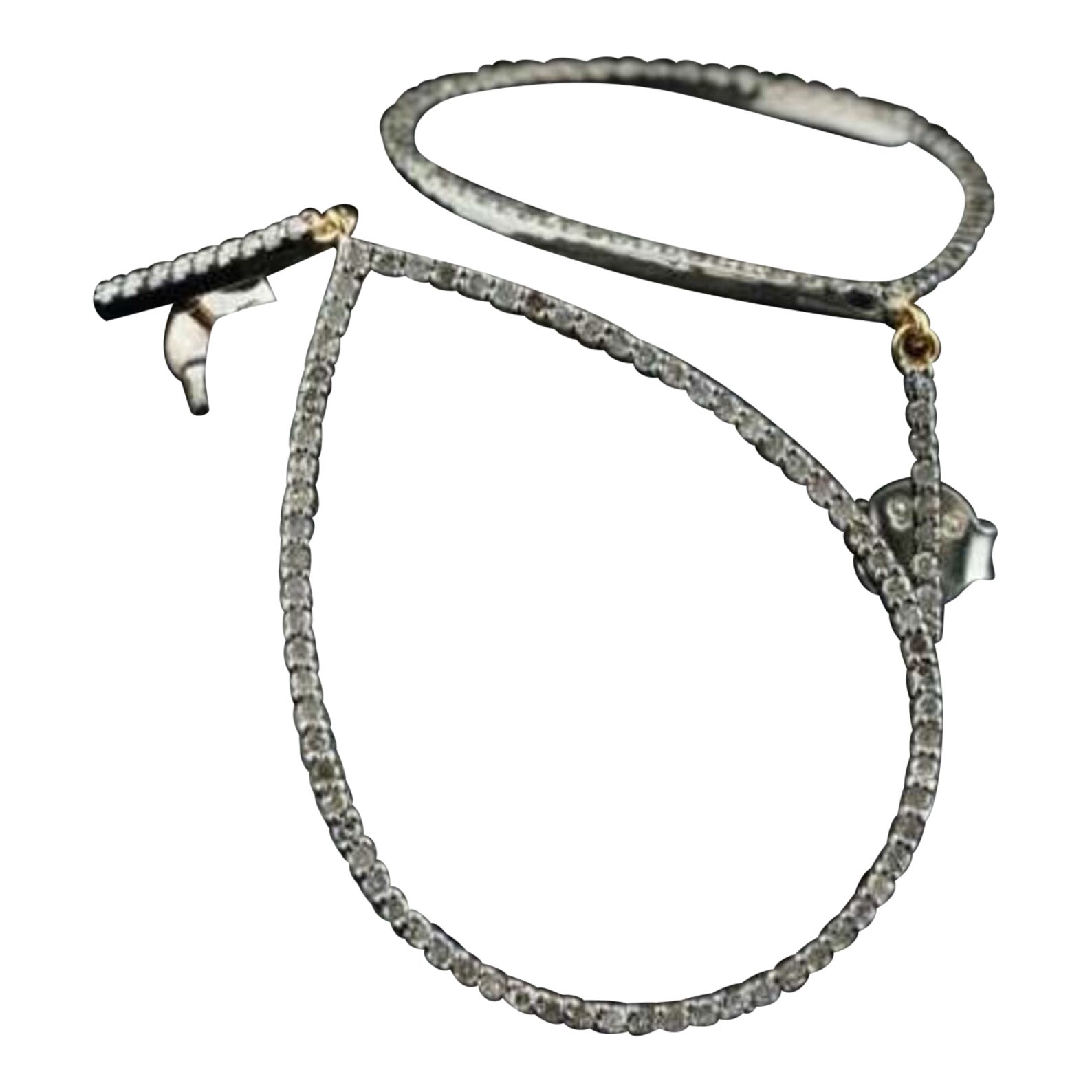 Orecchini a goccia Pave Diamond Orecchini a gancio in argento 925 Regalo.