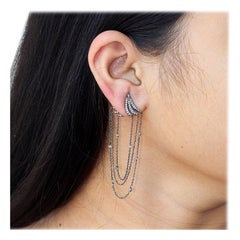 1.93 Karat Pave Diamant-Kronleuchter-Jacke-Ohrringe 925 Sterlingsilber-Ohrringe, Geschenk für sie