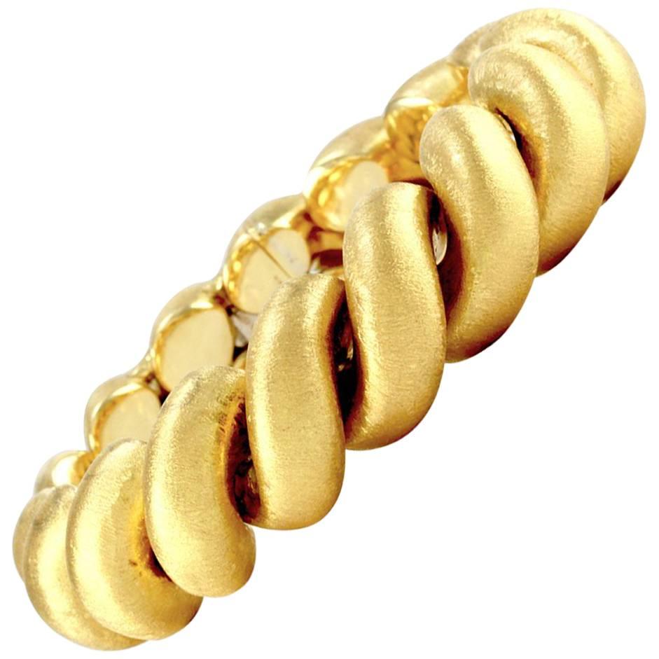 Sand Blasted San MarCo Gold Bracelet