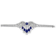 49,95 Carati totali Importante Bracciale di Zaffiri e Diamanti a taglio misto