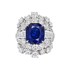 11.10 Carat Total Important Sapphire & Mixed-Cut Diamond Cocktail Ring