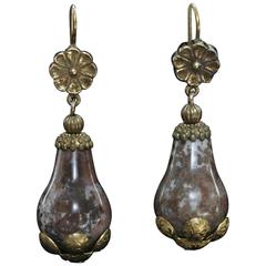 Antique Victorian Agate Drop Earrings