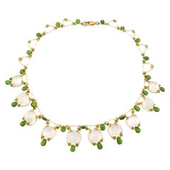 Regina Gambatesa Green Tourmaline Adularia Drops Necklace