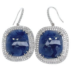 No heat Burma Blue Sapphire Earrings