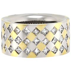 Princess Cut Diamond Gold Platinum Band 8