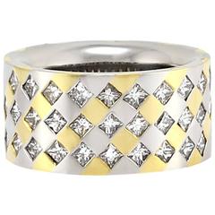 Princess Cut Diamond Gold Platinum Band