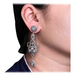 Dazzling Natural Diamond Earrings 925 Sterling Silver Handmade Earrings For Her.