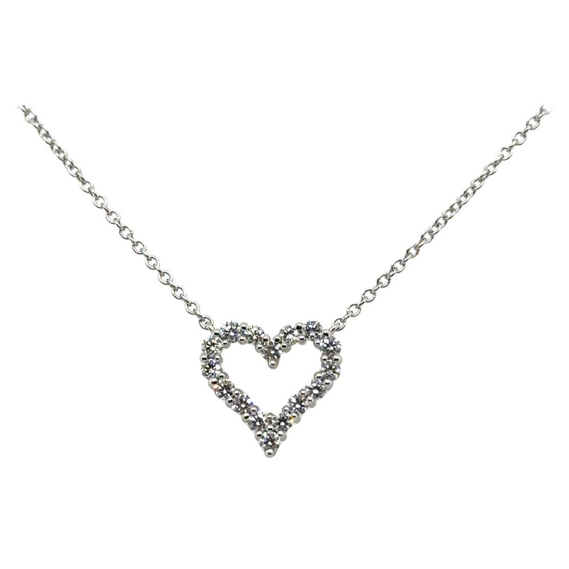 Tiffany & Co. Platinum 950 Diamond Heart Pendant Necklace 0.25 Carat