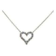 Tiffany & Co. Platin 950 Diamant-Halskette mit Herzanhänger 0,25 Karat