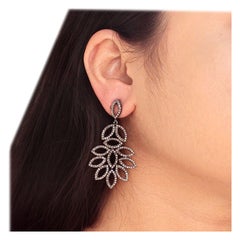 Atemberaubende natürliche Diamant-Ohrringe 925 Sterling Silber Einzigartige Ohrringe für Damen