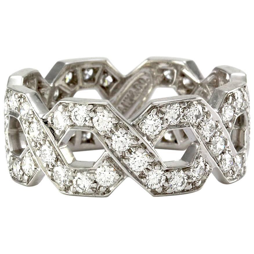 Tiffany & Co. Hexagon Eternity Diamond Platinum Band ring  For Sale