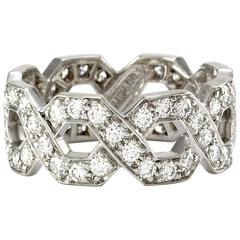Tiffany & Co. Hexagon Eternity Diamond Platinum Band ring 