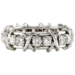 Tiffany & Co. Schlumberger Sixteen Stone Diamond Platinum Ring