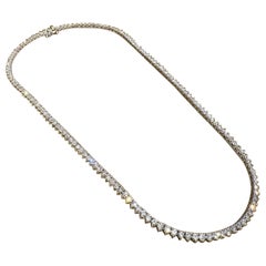 Collar de tenis con diamantes de 10,45 quilates en oro blanco de 18 quilates y 16,5 pulgadas de largo
