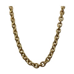 Vintage Cartier 18k Yellow Gold Cable Necklace Chain With Box 40cm 16'