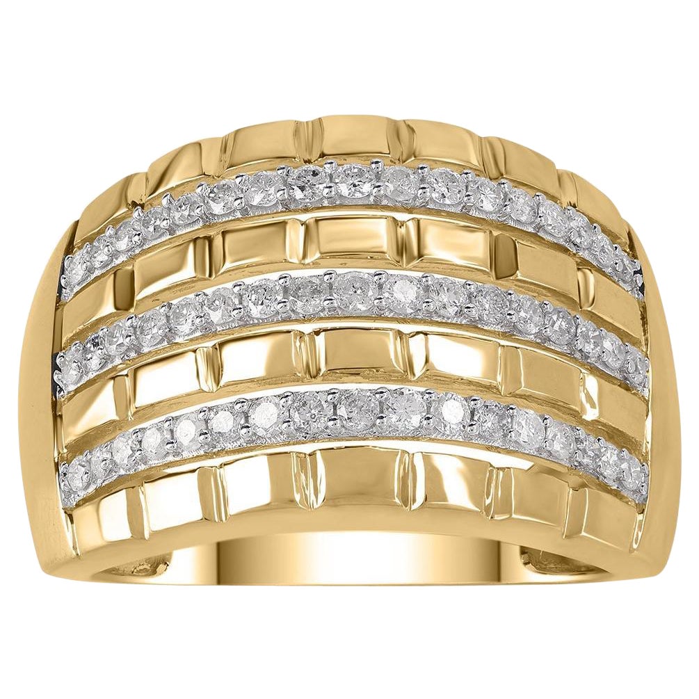 TJD 0,50 Karat Brillant Diamant 14KT Gelbgold Multi Row Ehering