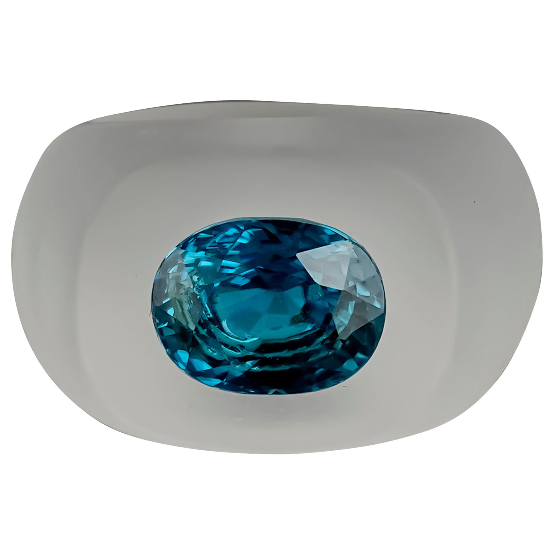 Certified Rock Crystal and Zircon Cocktail Ring