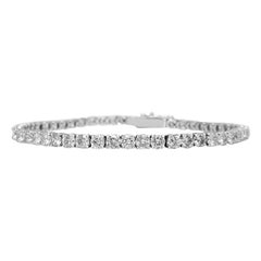 PAS DE RÉSERVE !  -  Bracelet tennis en or blanc 14 carats avec diamants 7,91 carats