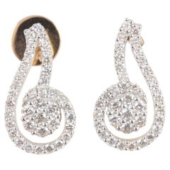 Dazzling Natürlicher Diamant 14k Gelbgold Ehering Ohrstecker 1 Paar.