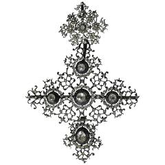 Georgian French Large Paste Cross Pendant