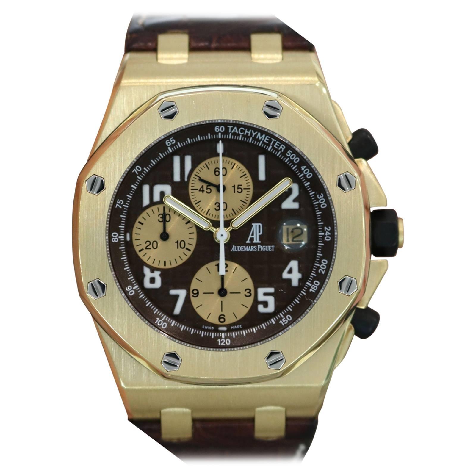 Audemars Piguet Yellow Gold Royal Oak Offshore Arnold Schwarzenegger Wristwatch 