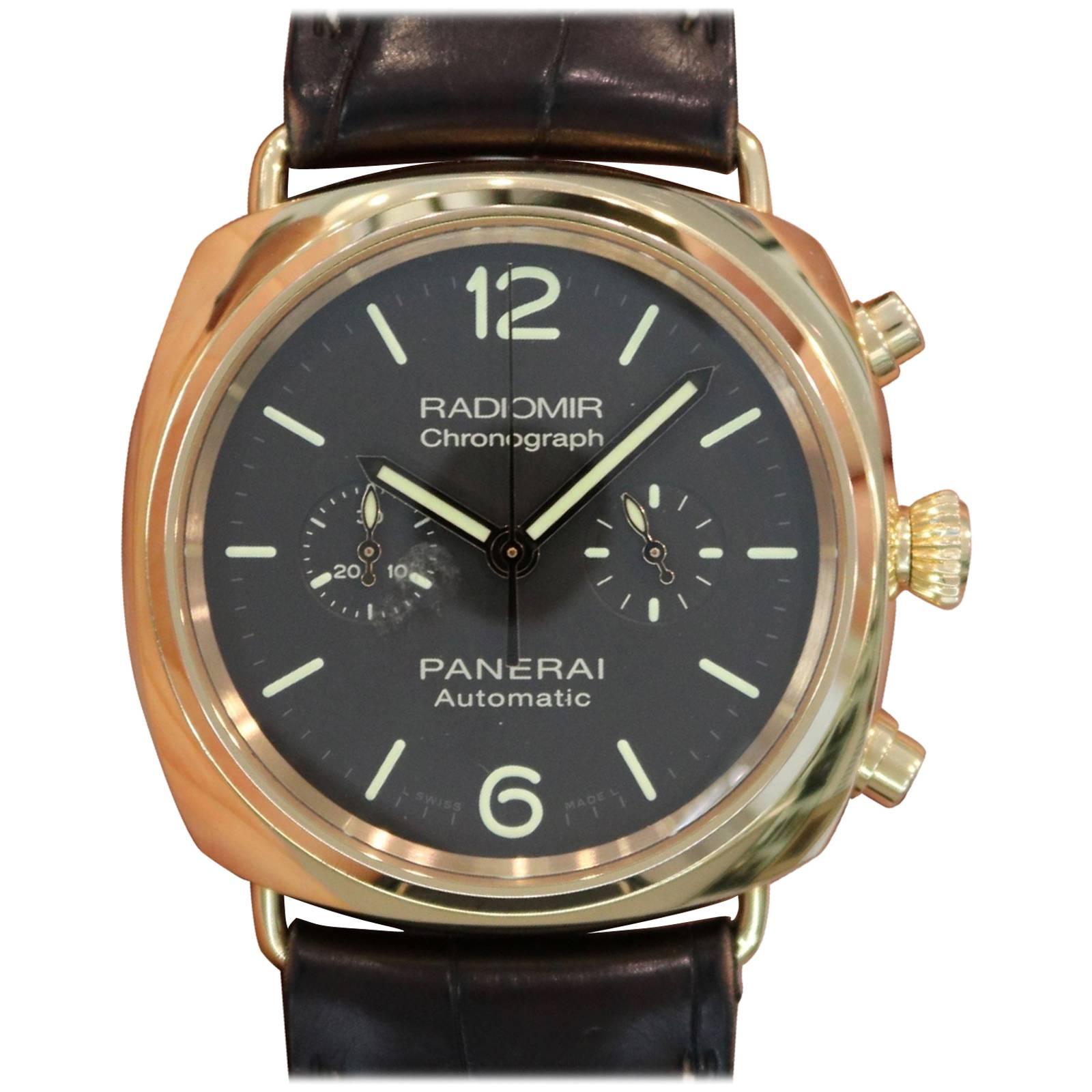 Panerai Rose Gold Special Edition Radiomir Chronograph Automatic Wristwatch