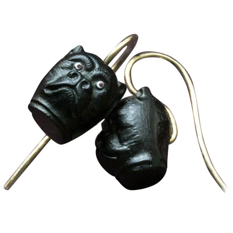 Late Victorian Bulldog Earrings