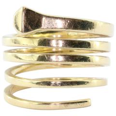 Vintage 1970 Gucci Chiodo Collection Gold Spiral Nail Ring 