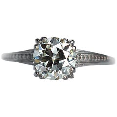 1920s Art Deco GIA Certified 1.31 Carat Diamond Platinum Engagement Ring