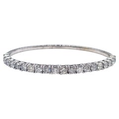 Mini bracciale flessibile con diamante naturale da 4,80 carati in oro bianco 14K